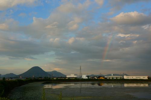 虹と飯野山
