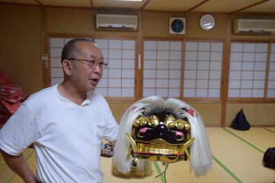 清水氏と獅子頭写真