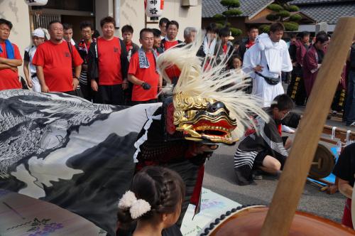 弘田上組獅子舞写真1