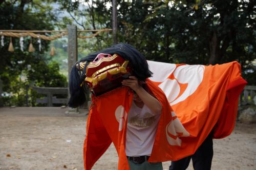 上ミ獅子組獅子舞写真１