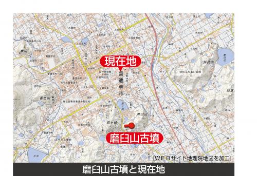 石棺と古墳の位置図