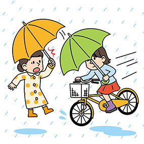 傘さし運転