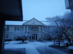 四国学院雪景色写真