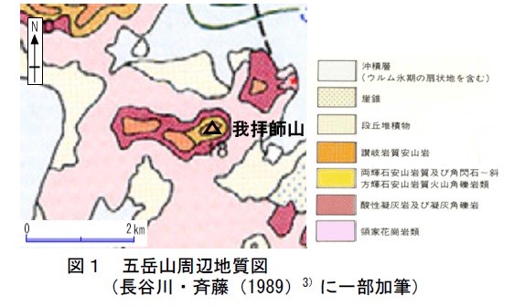 図1五岳山周辺地図