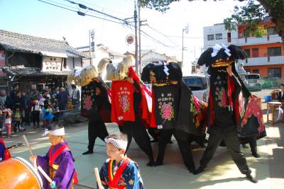 空海まつり砂古獅子組荒魂神社四頭づかい写真1