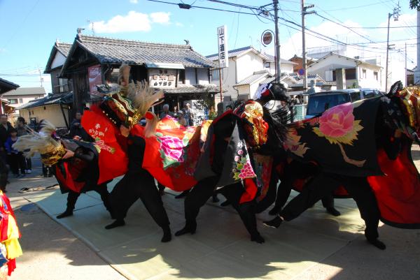 空海まつり砂古獅子組荒魂神社四頭づかい写真3