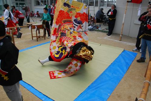 筆岡公民館まつり中村乾獅子組獅子舞写真2