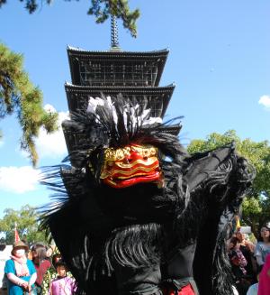 東原獅子組獅子舞写真