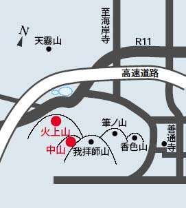 五岳山　中山地図