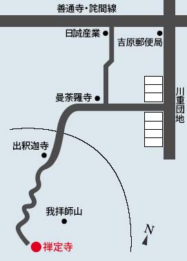 出釈迦寺　禅定寺地図