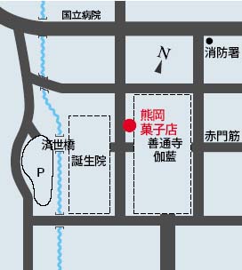 熊岡菓子店地図